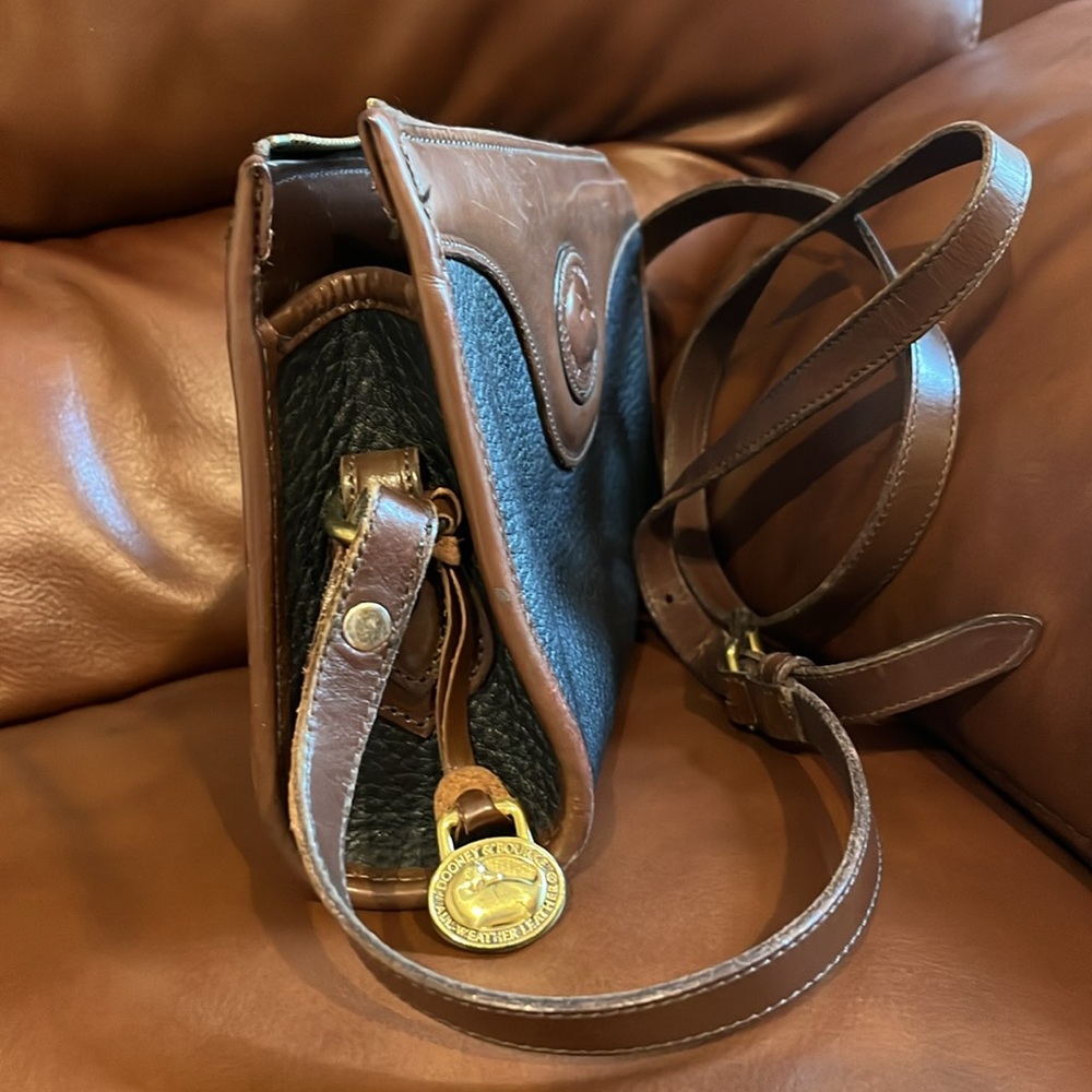 EUC Dooney & Bourke black brown leather long strap small crossbody - Picture 6 of 9